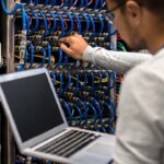 network engineer connecting servers